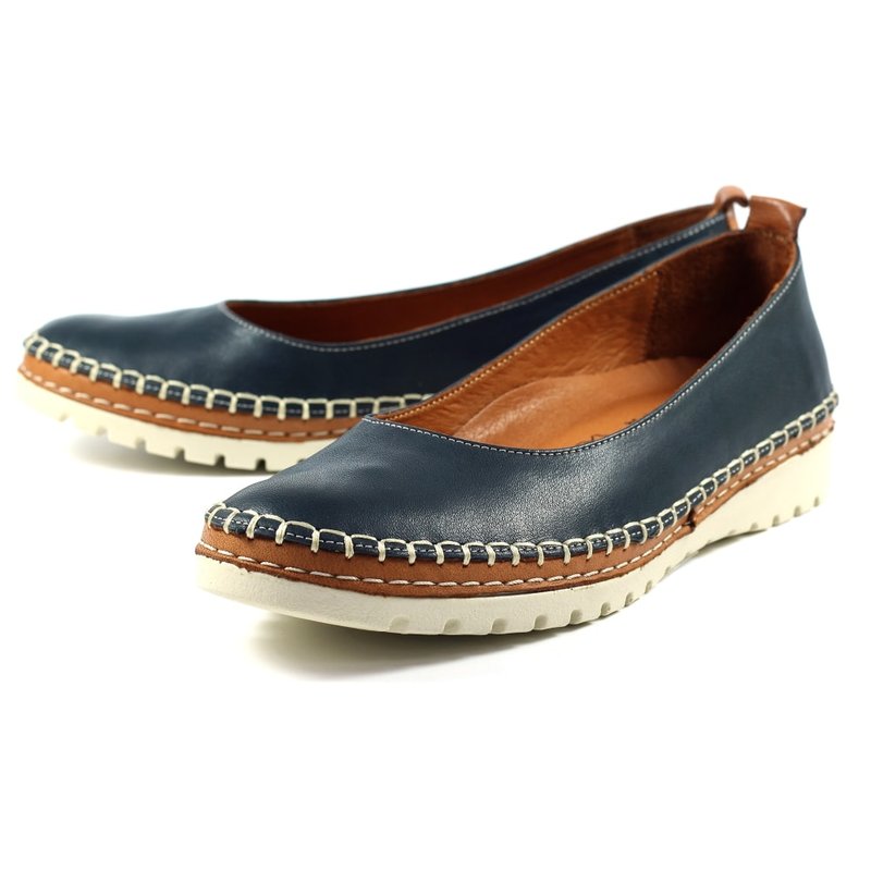 Lunar Womens/ladies Dove Leather Pumps In Blue