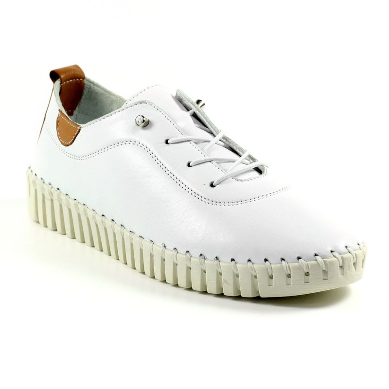 Lunar Womens/ladies Flamborough Leather Shoes In White