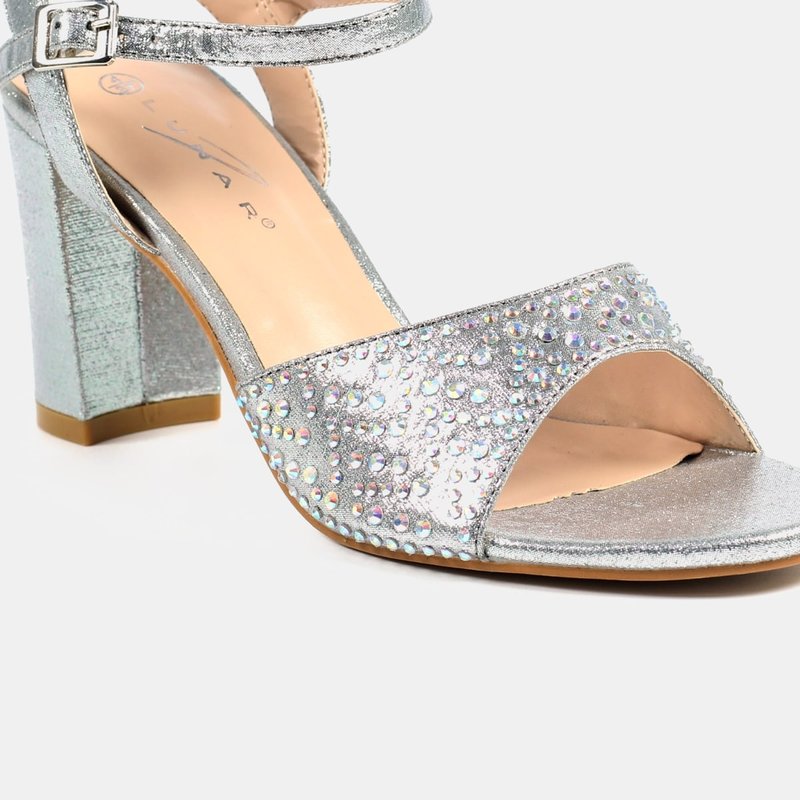 Lunar Womens/ladies Krystal Diamante Sandals In Grey