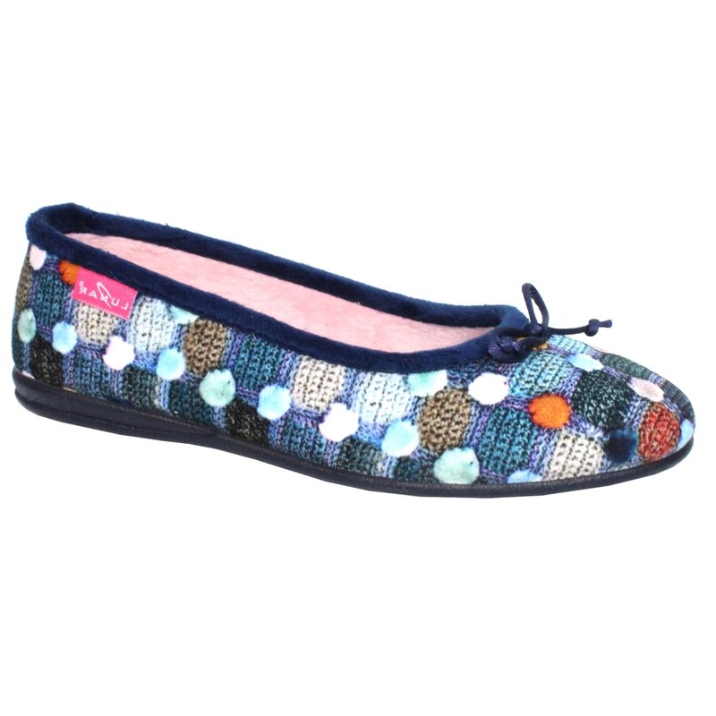 Lunar Womens/ladies Magic Spotted Slippers In Blue