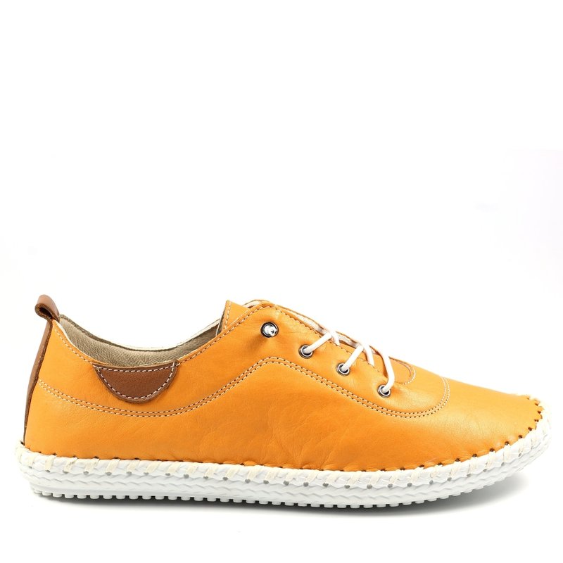 Lunar Womens/ladies St Ives Leather Sneakers In Orange