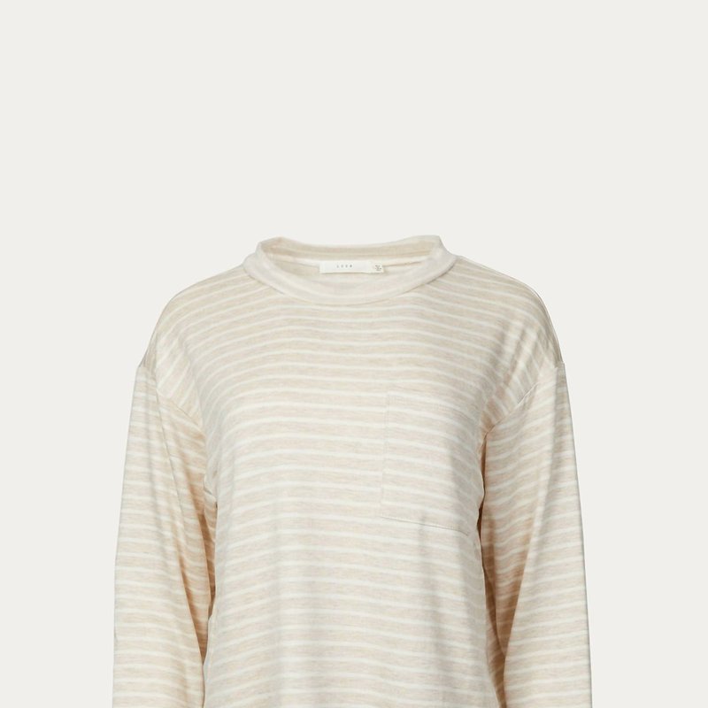 Shop Lush Striped Long Sleeve T-shirt In White