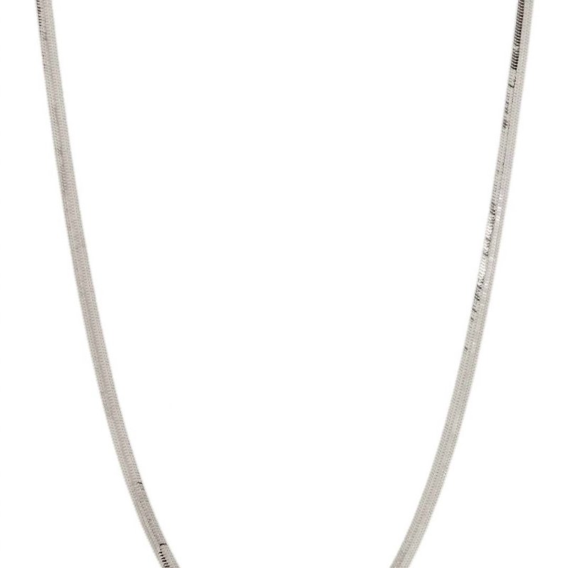 Shop Luv Aj The Classique Herringbone Chain Necklace In Grey