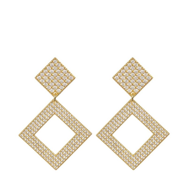 Shop Luv Aj The Pave Princess Earrings In Gold