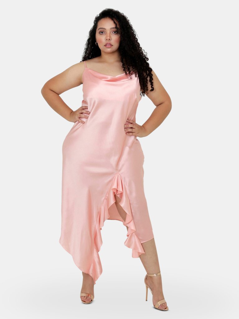 Isabella Bias Cut Slip Dress - Copper Blush