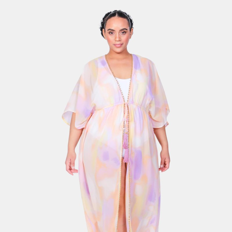 Luvmemore Taffy Maxi Duster In Cotton Candy Print