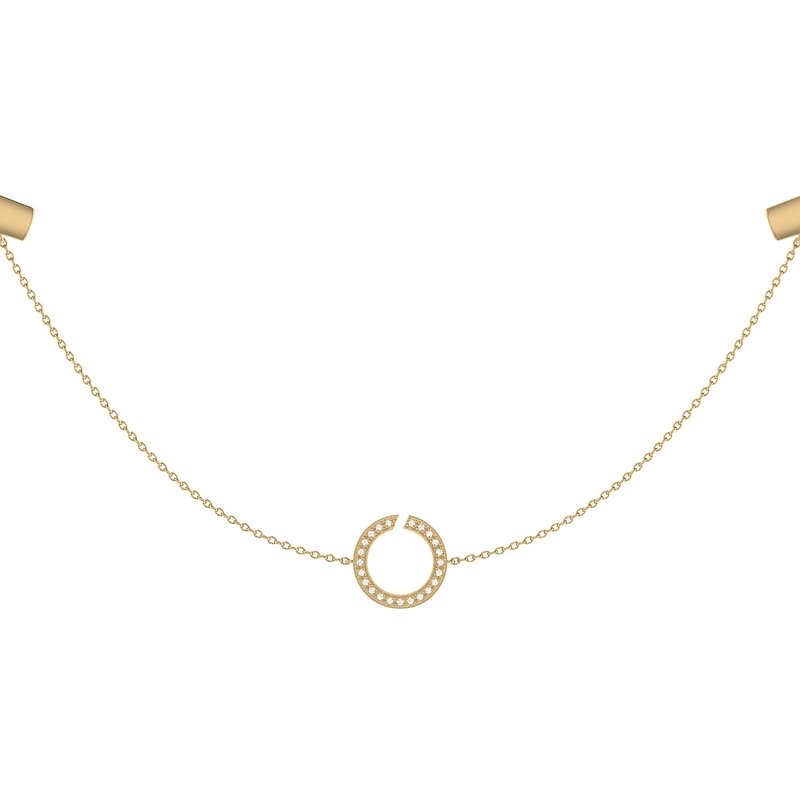 Luvmyjewelry Avani Skyline Geometric Layered Diamond Necklace In 14k Yellow Gold Vermeil On Sterling