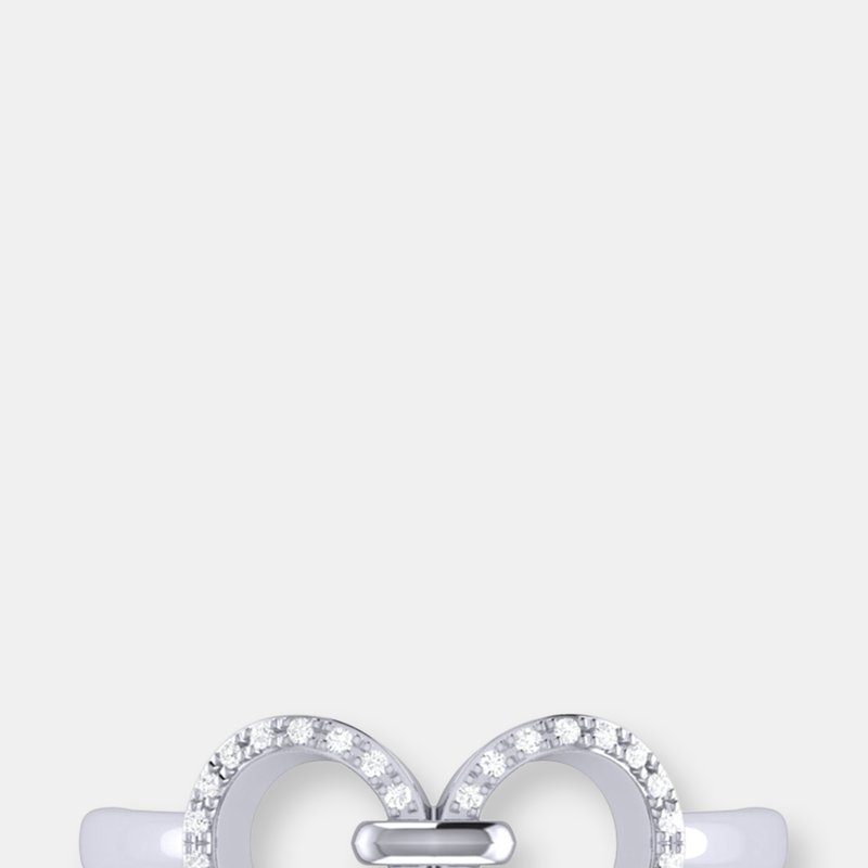 Shop Luvmyjewelry Binoculars Infinity Diamond Ring In Sterling Silver In Grey