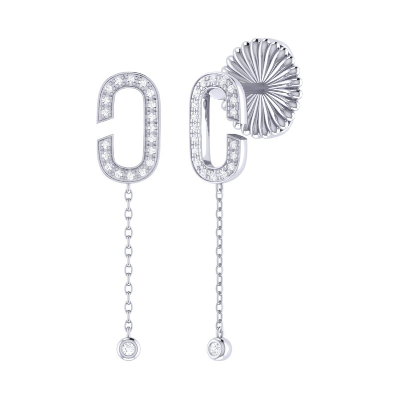 Luvmyjewelry Celia C Diamond Drop Earrings In Sterling Silver In Grey