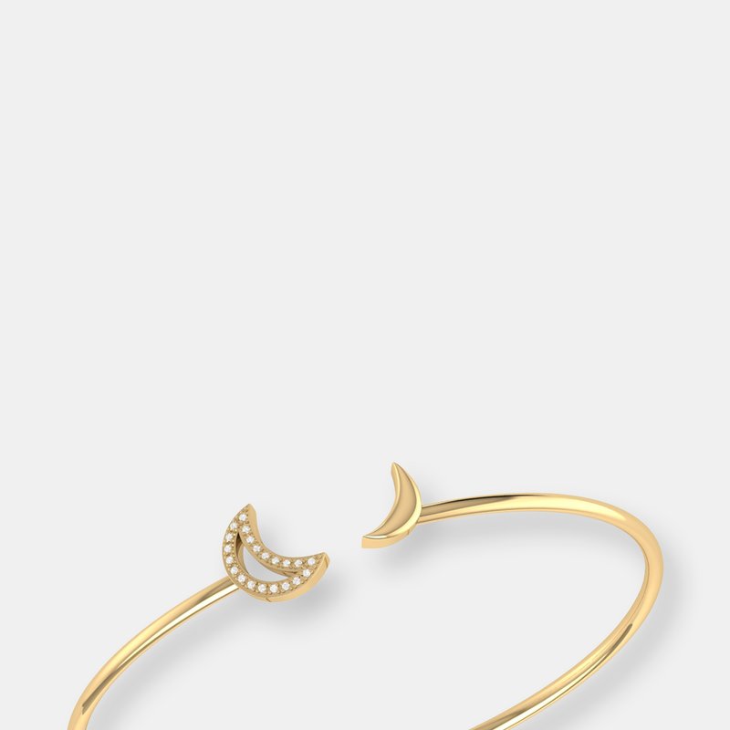 Luvmyjewelry Date Night Double Crescent Adjustable Diamond Cuff In 14k Yellow Gold Vermeil On Sterli