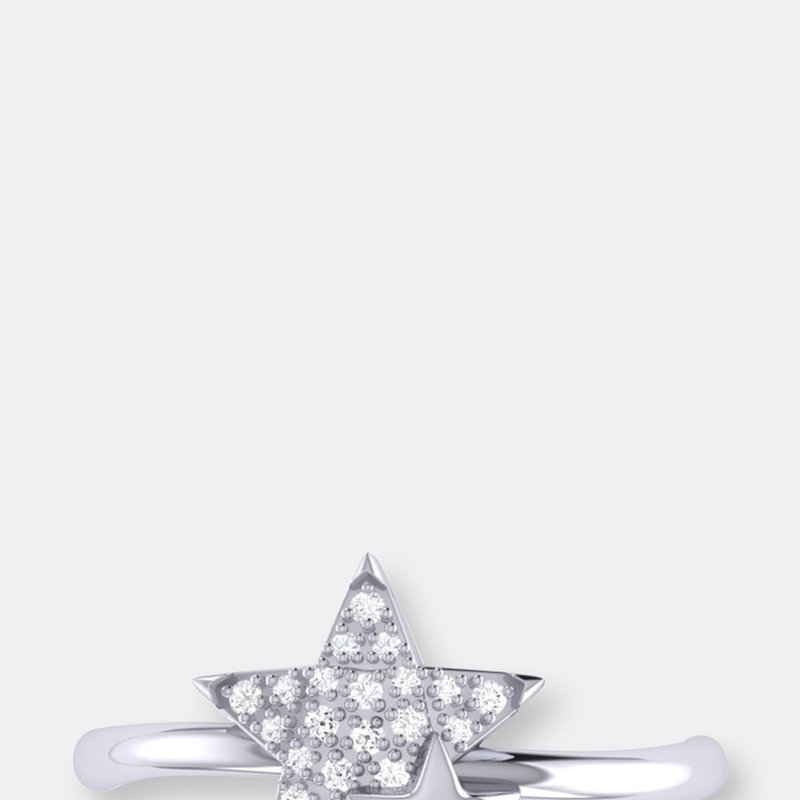Shop Luvmyjewelry Dazzling Starkissed Duo Diamond Ring In Sterling Silver In Grey