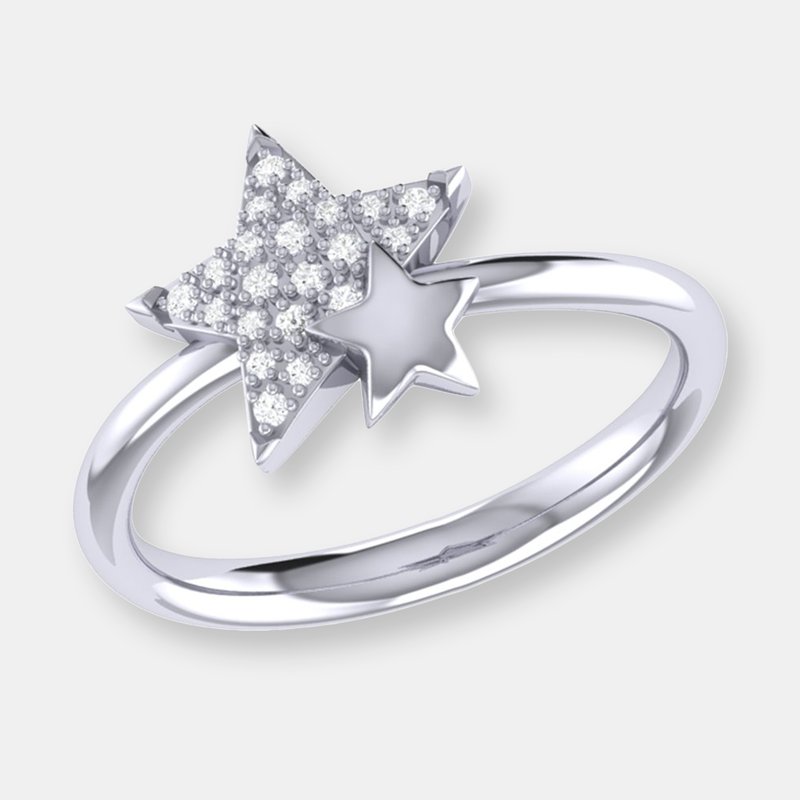 Luvmyjewelry Dazzling Starkissed Duo Diamond Ring In Sterling Silver In Grey