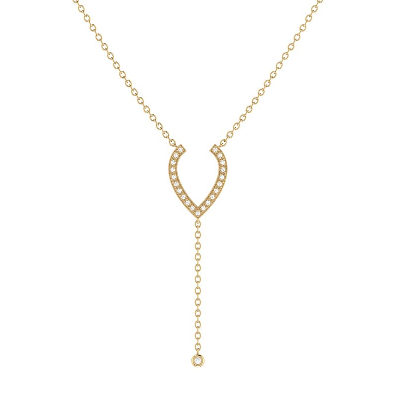 Luvmyjewelry Drizzle Drip Teardrop Bolo Adjustable Diamond Lariat Necklace In 14k Yellow Gold Vermeil On Sterling