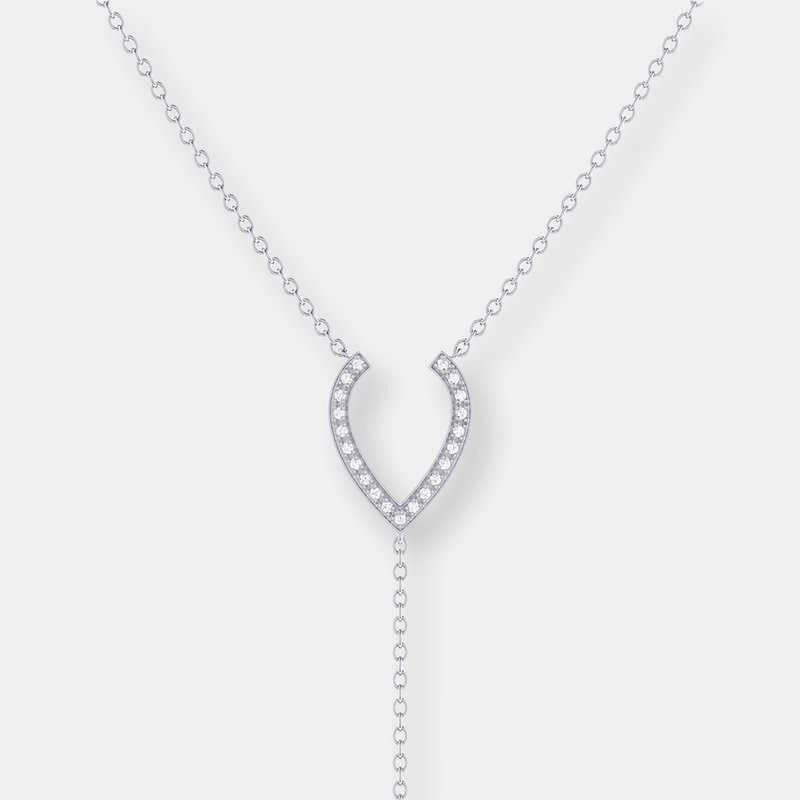 Luvmyjewelry Drizzle Drip Teardrop Bolo Adjustable Diamond Lariat Necklace In Sterling Silver In Grey