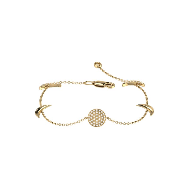 Luvmyjewelry Moonlit Diamond Bracelet In 14k Yellow Gold Vermeil On Sterling Silver