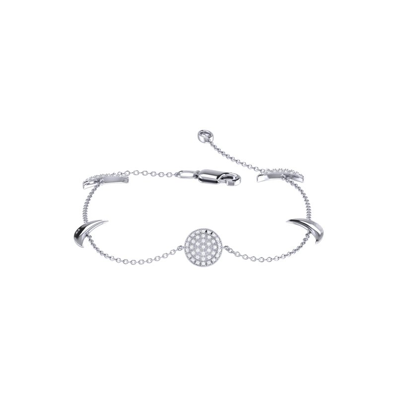Luvmyjewelry Moonlit Diamond Bracelet In Sterling Silver In Grey