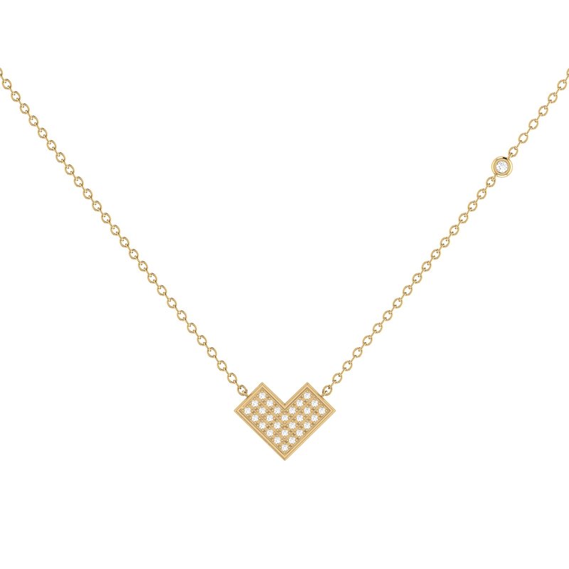 Luvmyjewelry One Way Arrow Diamond Necklace In 14k Yellow Gold Vermeil On Sterling Silver
