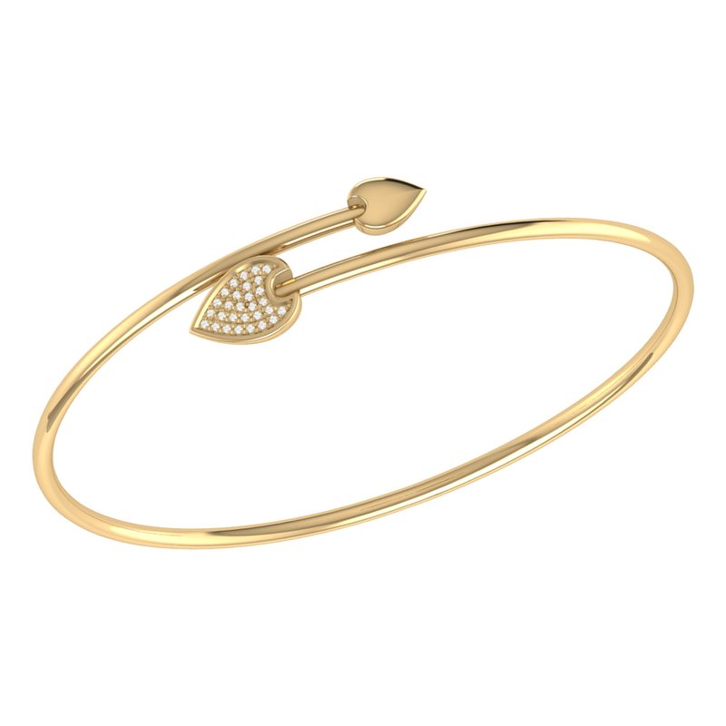Shop Luvmyjewelry Raindrop Adjustable Diamond Bangle In 14k Yellow Gold Vermeil On Sterling Silver