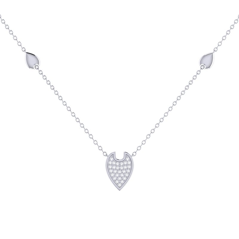 Luvmyjewelry Raindrop Diamond Necklace In Sterling Silver In Grey