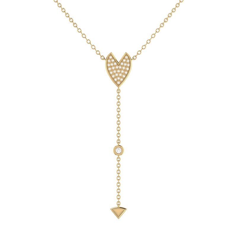 Luvmyjewelry Raindrop Drip Diamond Y Necklace In 14k Yellow Gold Vermeil On Sterling Silver