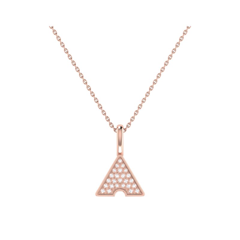 Luvmyjewelry Skyscraper Triangle Diamond Pendant In 14k Rose Gold Vermeil On Sterling Silver In Pink