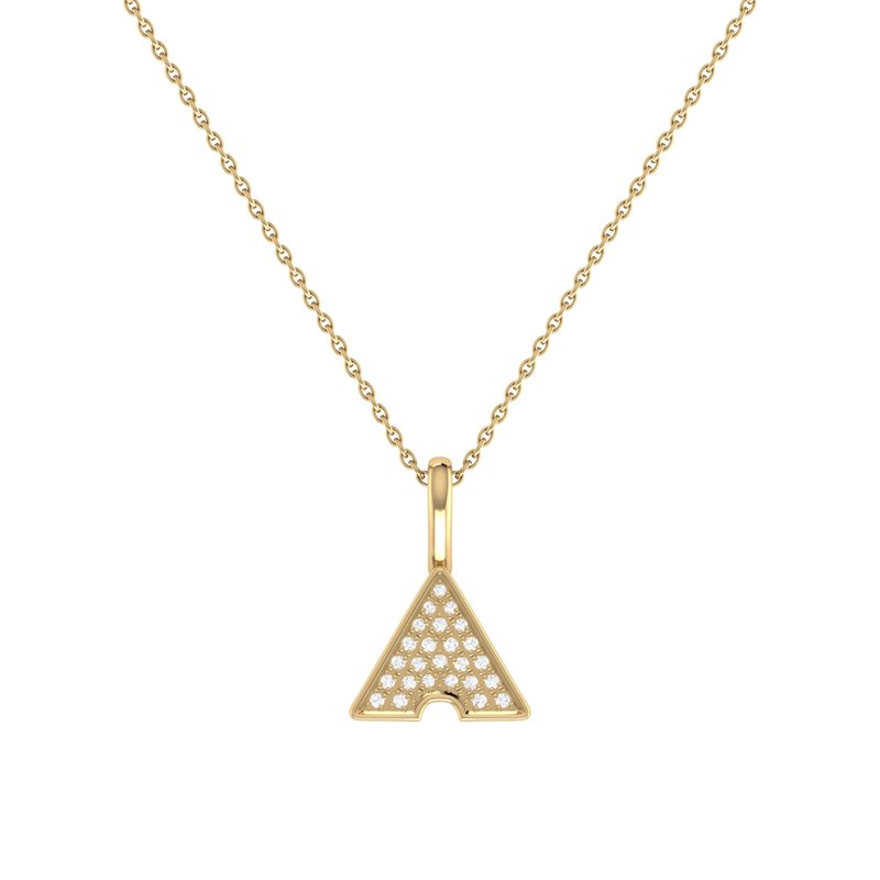 Luvmyjewelry Skyscraper Triangle Diamond Pendant In 14k Yellow Gold Vermeil On Sterling Silver