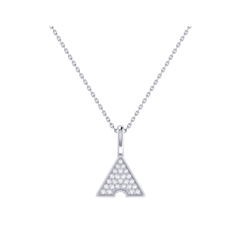 Luvmyjewelry Skyscraper Triangle Diamond Pendant In Sterling Silver In Grey