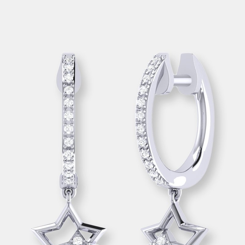 Luvmyjewelry Starkissed Duo Diamond Hoop Earrings In Sterling Silver
