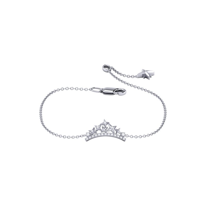 Shop Luvmyjewelry Starry Cascade Diamond Tiara Bracelet In Sterling Silver In Grey