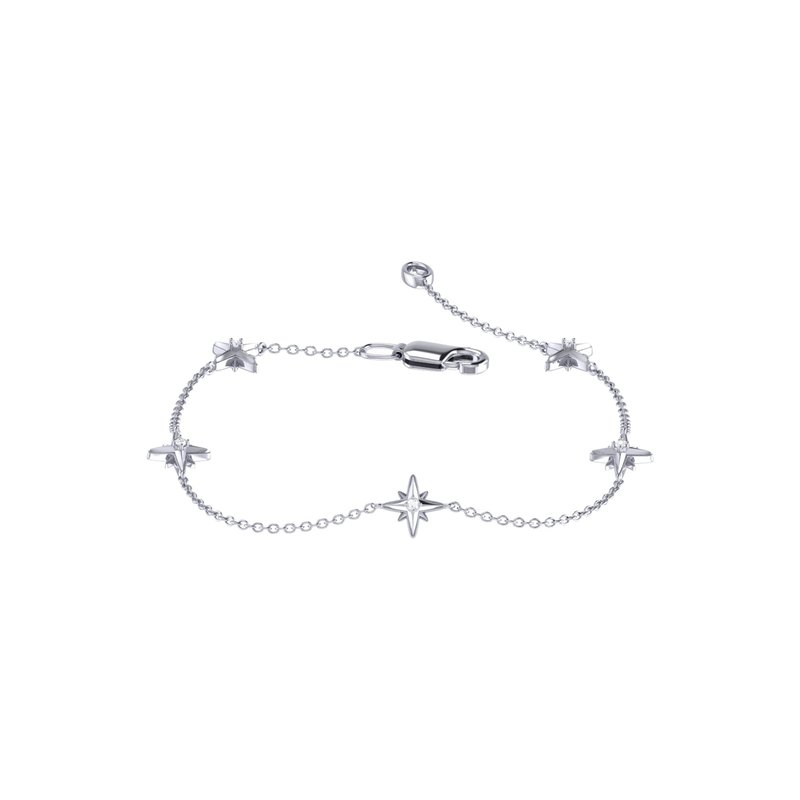 Luvmyjewelry Starry Lane Diamond Bracelet In Sterling Silver In Grey