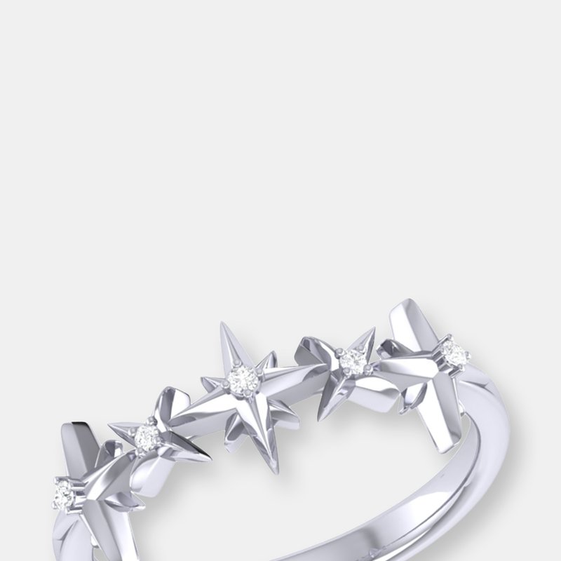 Luvmyjewelry Starry Lane Diamond Ring In Sterling Silver In Grey