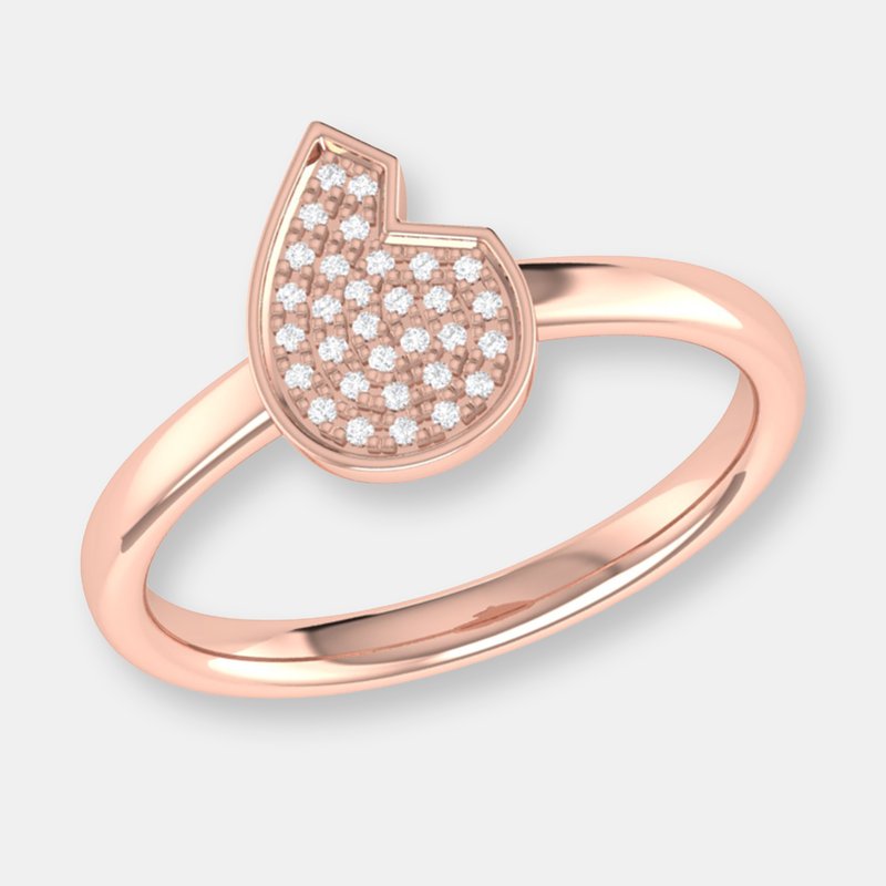 Luvmyjewelry Street Cycle Open Teardrop Diamond Ring In 14k Rose Gold Vermeil On Sterling Silver In Pink