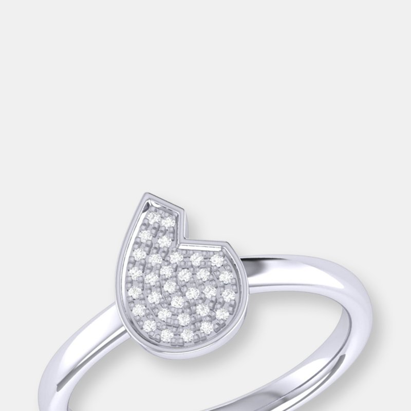 Luvmyjewelry Street Cycle Open Teardrop Diamond Ring In Sterling Silver In Grey