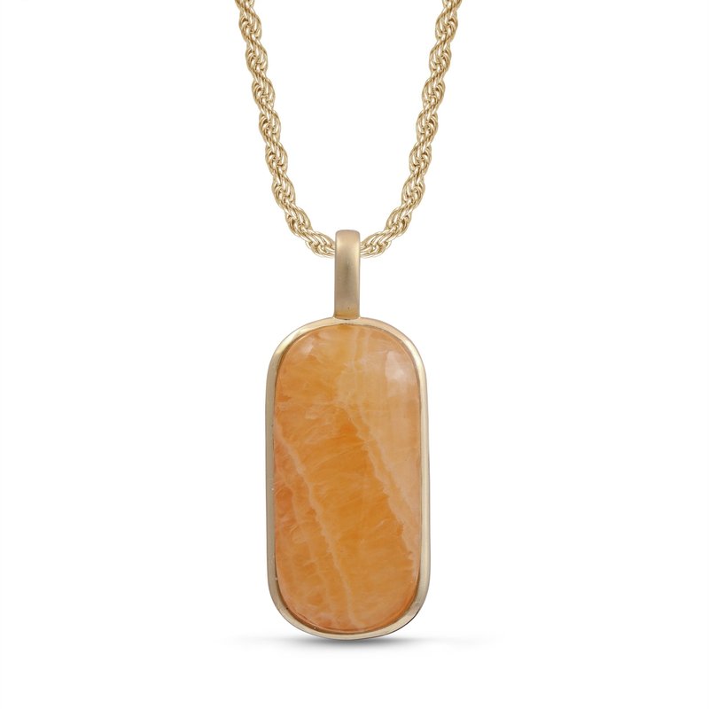 Shop Luvmyjewelry Yellow Lace Agate Tag In 14k Yellow Gold Plated Sterling Silver