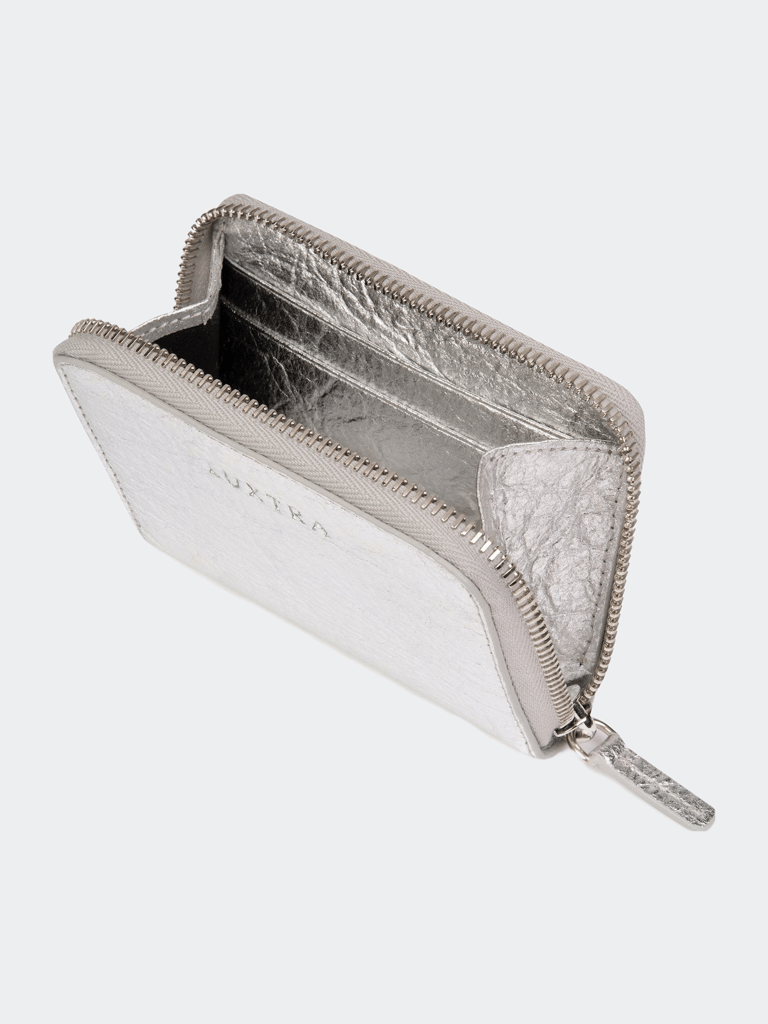 Silver Piñatex Small Zip Wallet | The Margrethe