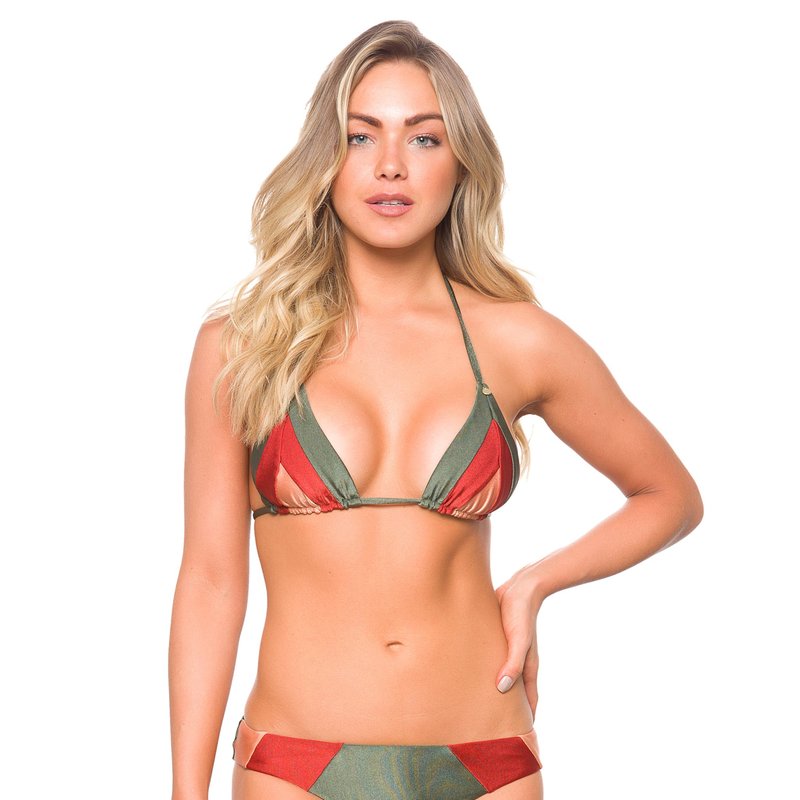 Lybethras Swim Tricolore Bikini Bottom In Green