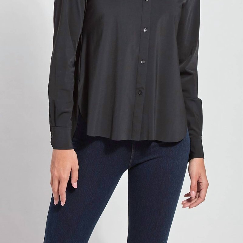 Shop Lyssé Connie Slim Button Down Shirt In Black