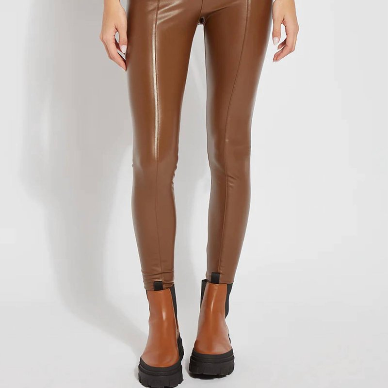 Shop Lyssé High-waist Vegan Leather Legging In Brown
