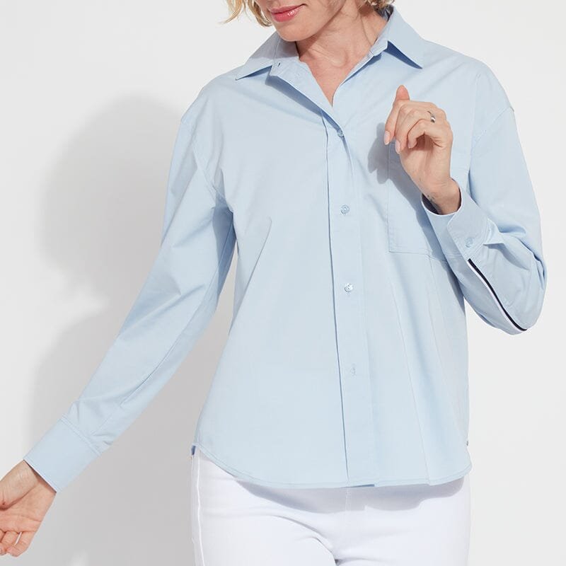 Shop Lyssé Sofia Button Down Shirt In Blue