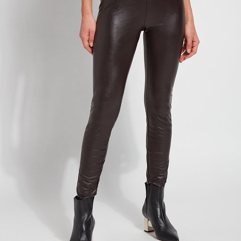 Shop Lyssé Textured Leather Legging In Brown