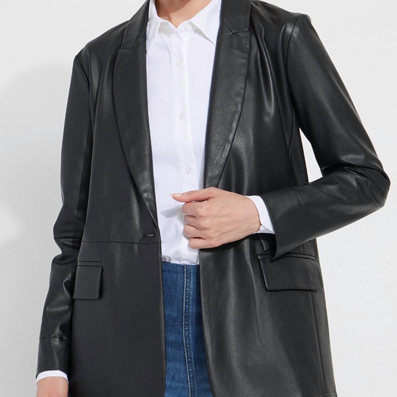 Shop Lyssé Women's Eira Vegan Leather Blazer In Black