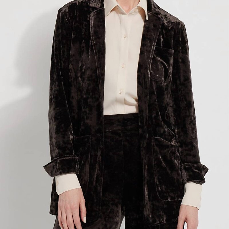 Shop Lyssé Women's Shay Crushed St Velvet Suit Blazer In Brown