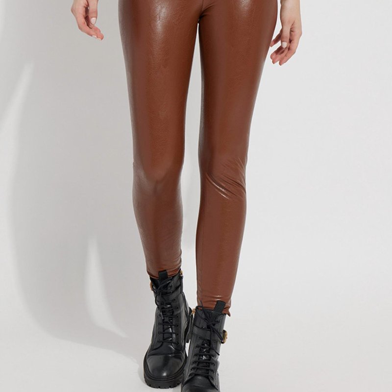 Shop Lyssé Women's Texture Leather Leggings In Brown