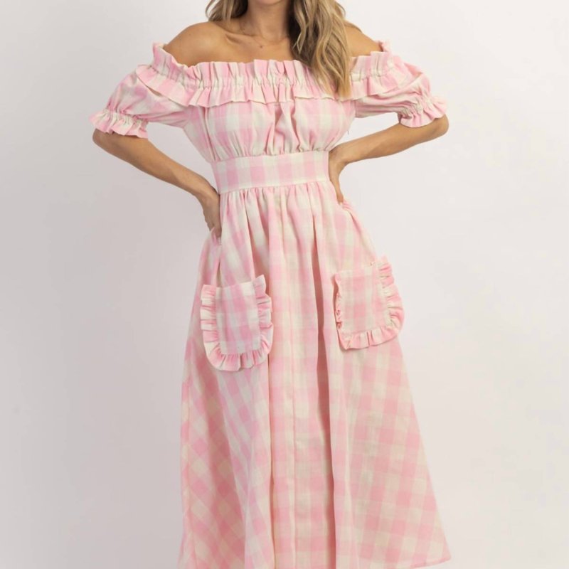 Shop Mable Dreamstate Gingham Maxi Dress In Pink