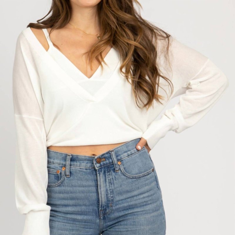 Shop Mable Layered Attached Knit Top In White
