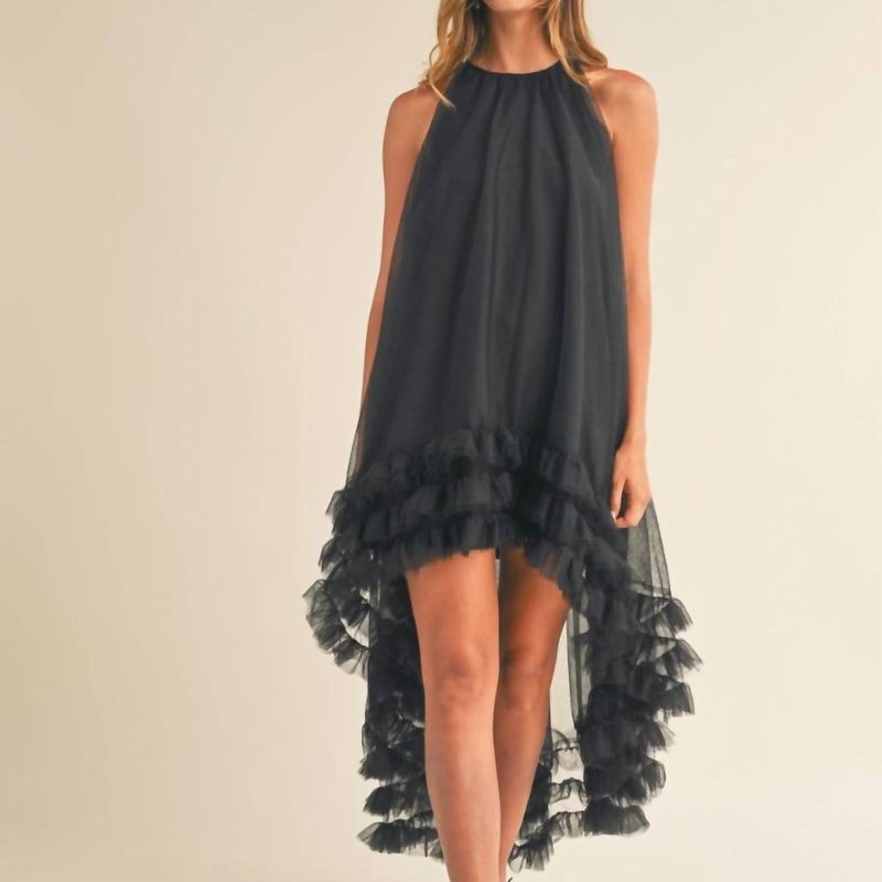 Shop Mable Monroe Hi-low Ruffle Dress In Black