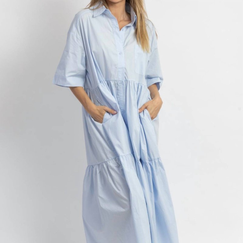 Shop Mable Not A Cloud Tiered Dress In Blue