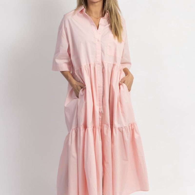 Shop Mable Not A Cloud Tiered Dress In Pink