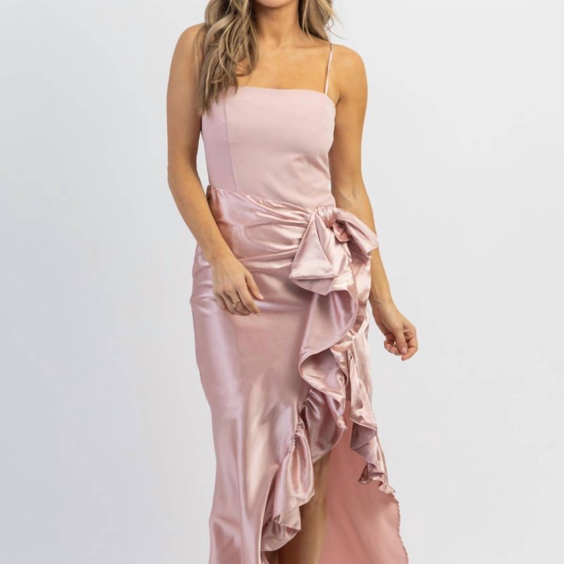 Shop Mable Siobhan Side Ruffle Dress In Pink