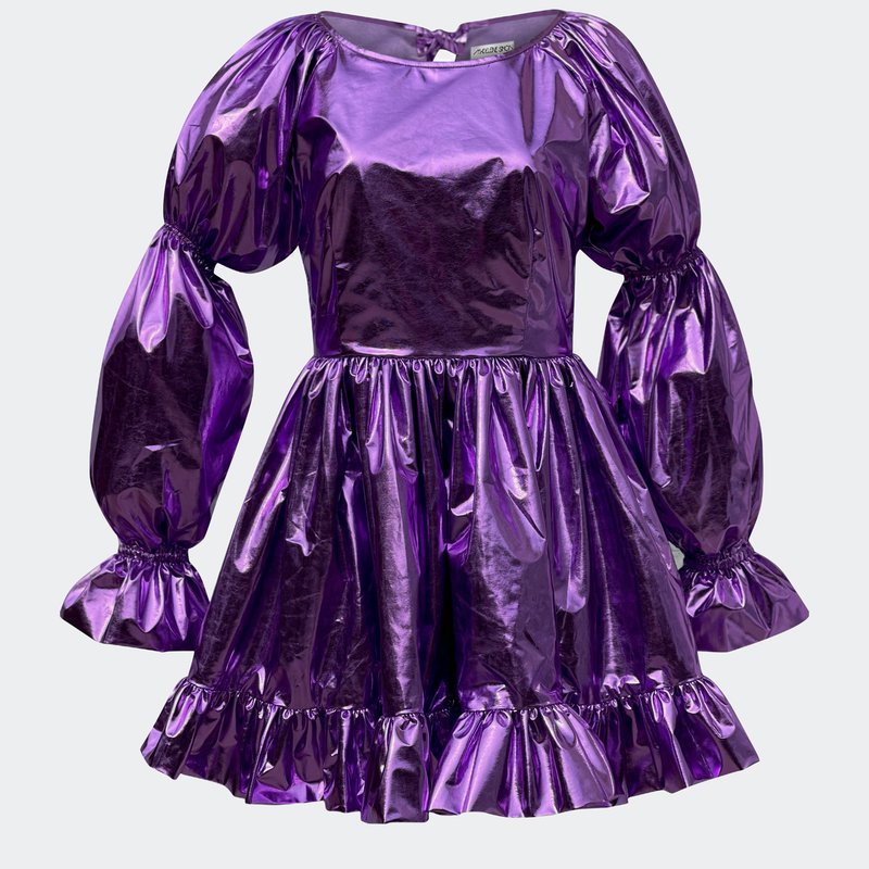 Shop Madeleine Simon Studio Special Effects Dress In Purple